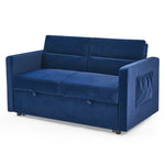 Loveseats Sofa Bed with Pull-out Bed,Adjsutable Back and Two Arm Pocket,Blue (54.5"x33"x31.5") W48766864-djyc