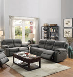 Modern Style Comfortable 2pc Living Room Set Pillow Arms Cushion Back Leatherette Padded Slate Blue Finish Horizontal Tufting Primary Living Room Furniture-B011S02408