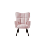 Modern Single Sofa Armchair with High Backrest Comfy Reading Chair for Small Spaces/Living Room/Bedroom/Apartment (COLOR:PINK) W1669P175503-djyc