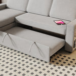 85.8" Pull Out Sleeper Sofa L-Shaped Couch Convertible Sofa Bed with Storage Chaise And Storage Racks,With USB Port And T-pyce Port W834S00267-djyc