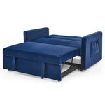 Loveseats Sofa Bed with Pull-out Bed,Adjsutable Back and Two Arm Pocket,Blue (54.5"x33"x31.5") W48766864-djyc