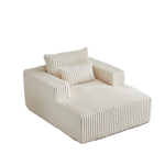 62.5-Inch Corduroy Sponge Sofa Lounge Chair,No Assembly Required,Fluffy Modern Sleeper Chair for Indoor Living Room Bedroom W834P206038-djyc