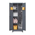 Metal Storage Cabinets, Cleaning Tool Cabinet with Locking Door, Tall Broom Tool Organizer and Storage, Large Storage Cabinet for Kitchen, Pantry, Office, Shop W328P193783-djyc