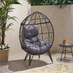 Elegant Teardrop Lounge Chair – Modern Design with Plush Water-Resistant Cushion 65645.00GDGRY-djyc