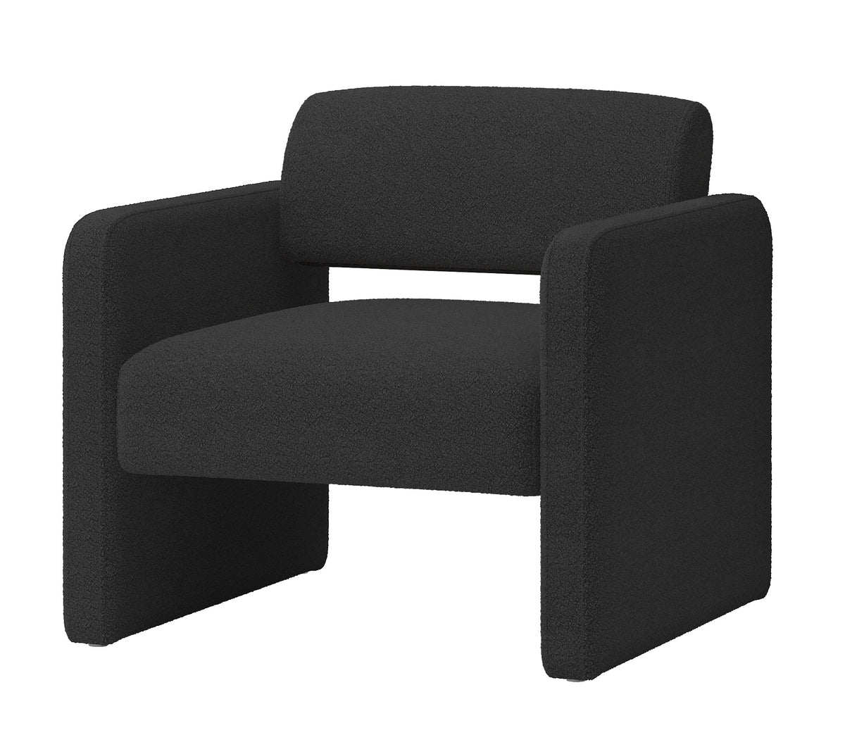 BLACK single sofa chair, upholstered comfortable chair with armrests, for dining room/bedroom/living room/reception - BLACK (30.9"*30.51"*30.11") W487P183019-djyc