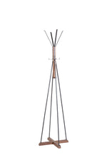 Reclaimed Wood and Metal Freestanding Coat Rack with Hooks use in bedroom, living room W142562423-djyc