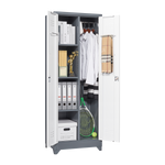 Metal Storage Cabinets, Cleaning Tool Cabinet with Locking Door, Tall Broom Tool Organizer and Storage, Large Storage Cabinet for Kitchen, Pantry, Office, Shop W328P193782-djyc