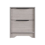 Grey Wooden Nightstand with TwoDrawers for Bedrooms and Other Places. W328127505-djyc