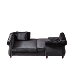 81-inch Chenille Face-to-face Chaise Lounge with Two Pillows,Nailhead trim,Button Tufted Design and Rolled Arms for Lounge, Living room and Office W834S00319-djyc