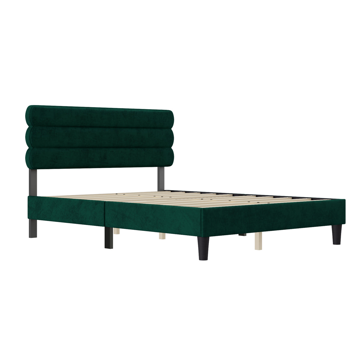Queen Bed Frame with Headboard,Sturdy Platform Bed with Wooden Slats Support,No Box Spring,Mattress Foundation,Easy AssemblyGreen W1793140484-djyc