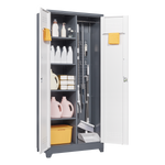 Metal Storage Cabinets,Cleaning Tool Cabinet with Locking Door, Tall Broom Tool Organizer and Storage, Large Storage Cabinet for Kitchen, Pantry, Office, Shop W328P193781-djyc