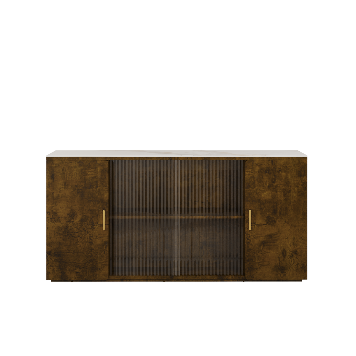 Modern Wooden Side Cabinets with Glass Doors for Dust-Free Display & Storage: Perfect for Living, Dining Rooms & Beyond W1278S00037-djyc