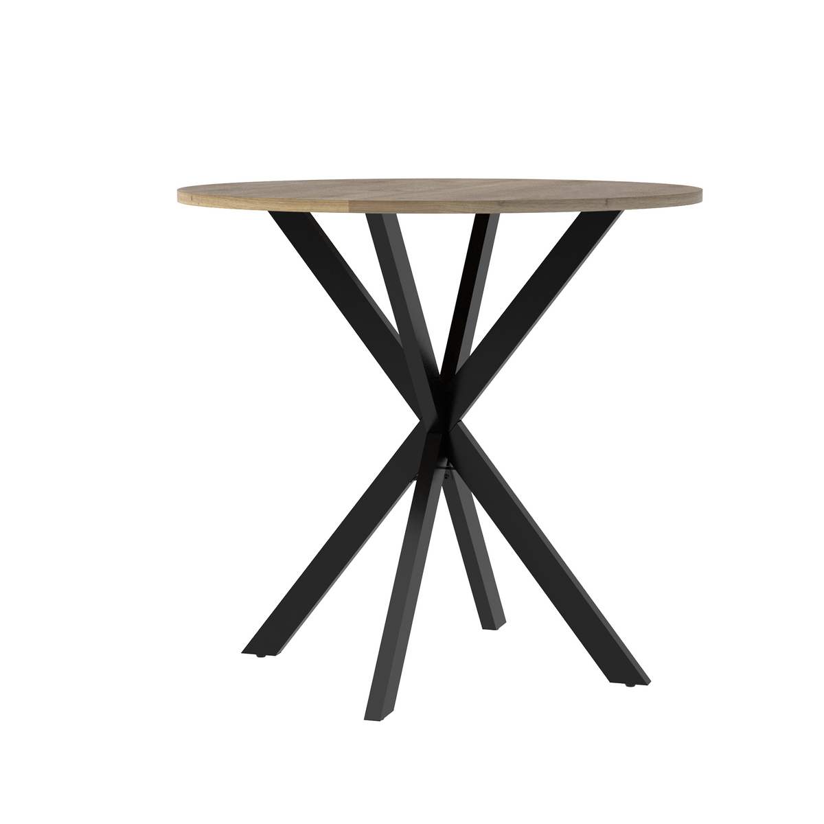 31.5 Inch Round Dining Table, Small Circle Kitchen Table with Metal Black Legs for 2-4 people,Modern Dining Room Table, Brown (only table) W808P176713-djyc