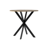 31.5 Inch Round Dining Table, Small Circle Kitchen Table with Metal Black Legs for 2-4 people,Modern Dining Room Table, Brown (only table) W808P176713-djyc
