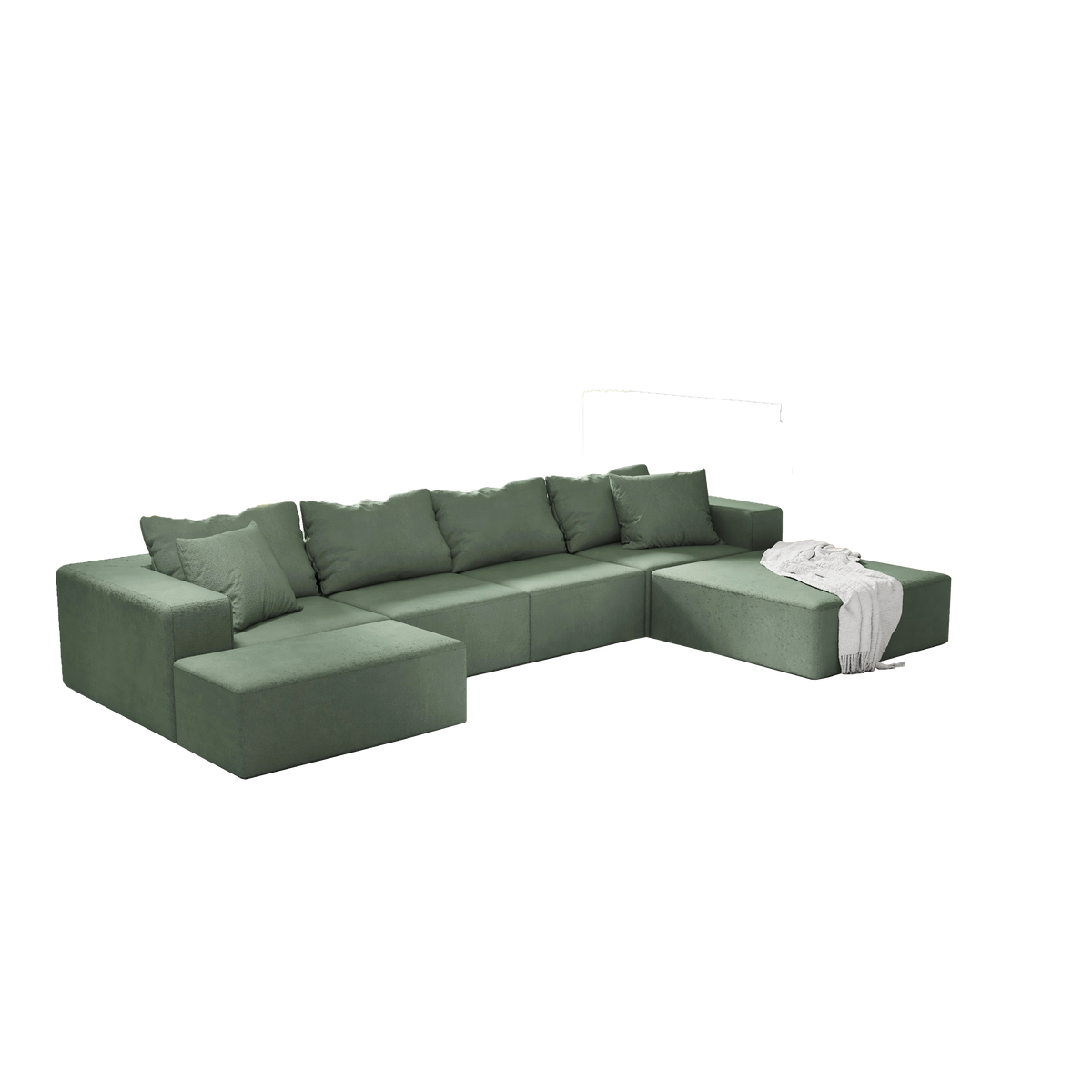 Modern Upholstered Sectional Sofa Couch Set,Modular 132" L Shaped Sectional Living Room Sofa Set With 6 Pillows,Free Combination Sofa Couch for Living Room,Bedroom W834S00314-djyc