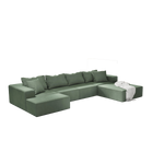 Modern Upholstered Sectional Sofa Couch Set,Modular 132" L Shaped Sectional Living Room Sofa Set With 6 Pillows,Free Combination Sofa Couch for Living Room,Bedroom W834S00314-djyc