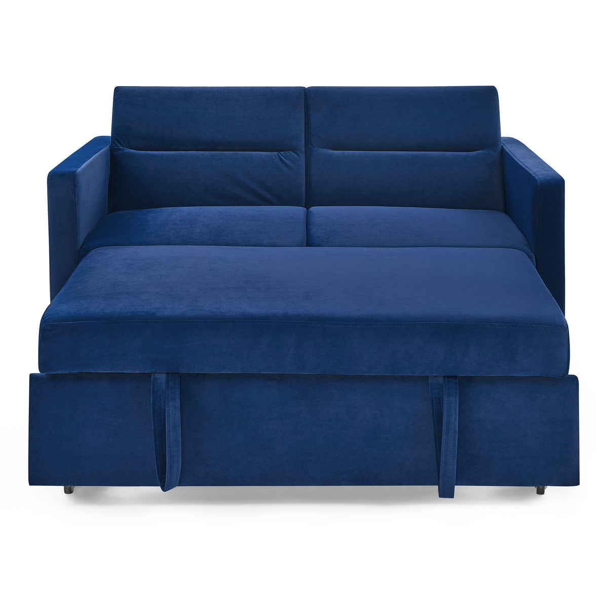Loveseats Sofa Bed with Pull-out Bed,Adjsutable Back and Two Arm Pocket,Blue (54.5"x33"x31.5") W48766864-djyc
