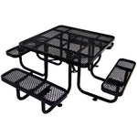 Square Outdoor Steel Picnic Table 46' black ,with umbrella pole W465S00014-djyc