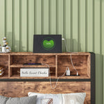 Twin Size Bed Frame with Storage Headboard, Metal Platform Bed with Charging Station,Bookcase Storage, No Box Spring Needed, Easy Assembly W840P192226-djyc