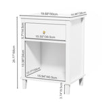 26.77''H Wooden Nightstand with One Drawer One Shelf for Kids, Adults, White W80859138-djyc