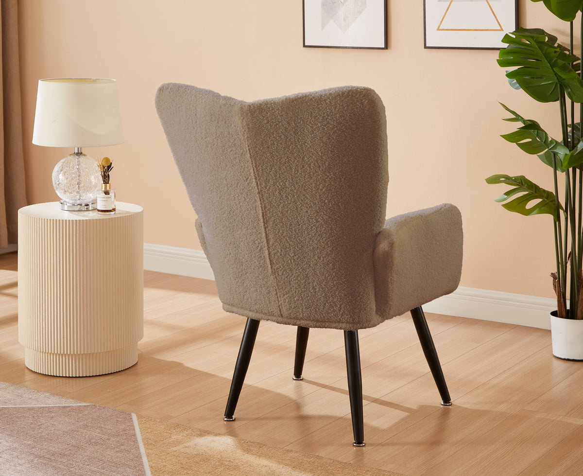 Modern Single Sofa Armchair with High Backrest Comfy Reading Chair for Small Spaces/Living Room/Bedroom/Apartment (COLOR:BROWN) W1669P175504-djyc