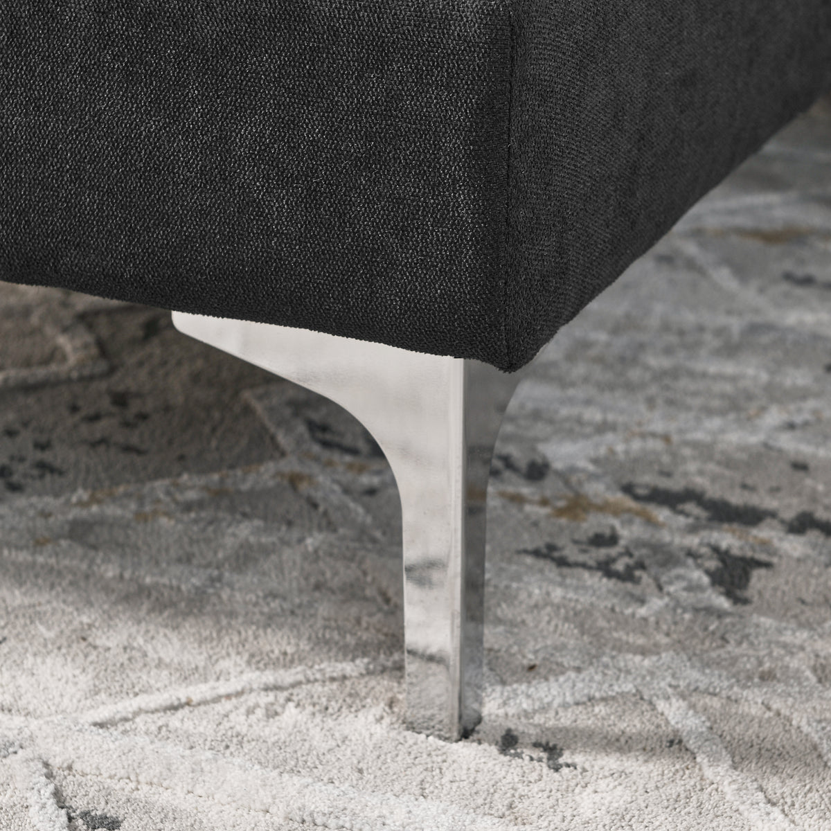 Modern Sofa 3-Seat Couch with Stainless Steel Trim and Metal Legs for Living Room,New package compression sofa technology,black W487S00233-djyc