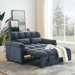 Loveseats Sofa Bed with Pull-out Bed,Adjsutable Back,Blue+ Grey W487109971-djyc