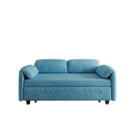 Sofa Showcase: 54" Velvet Blue Sofa Bed – A Dual-Purpose Living Room Gem with a Retractable Bed Option W1278127958-djyc