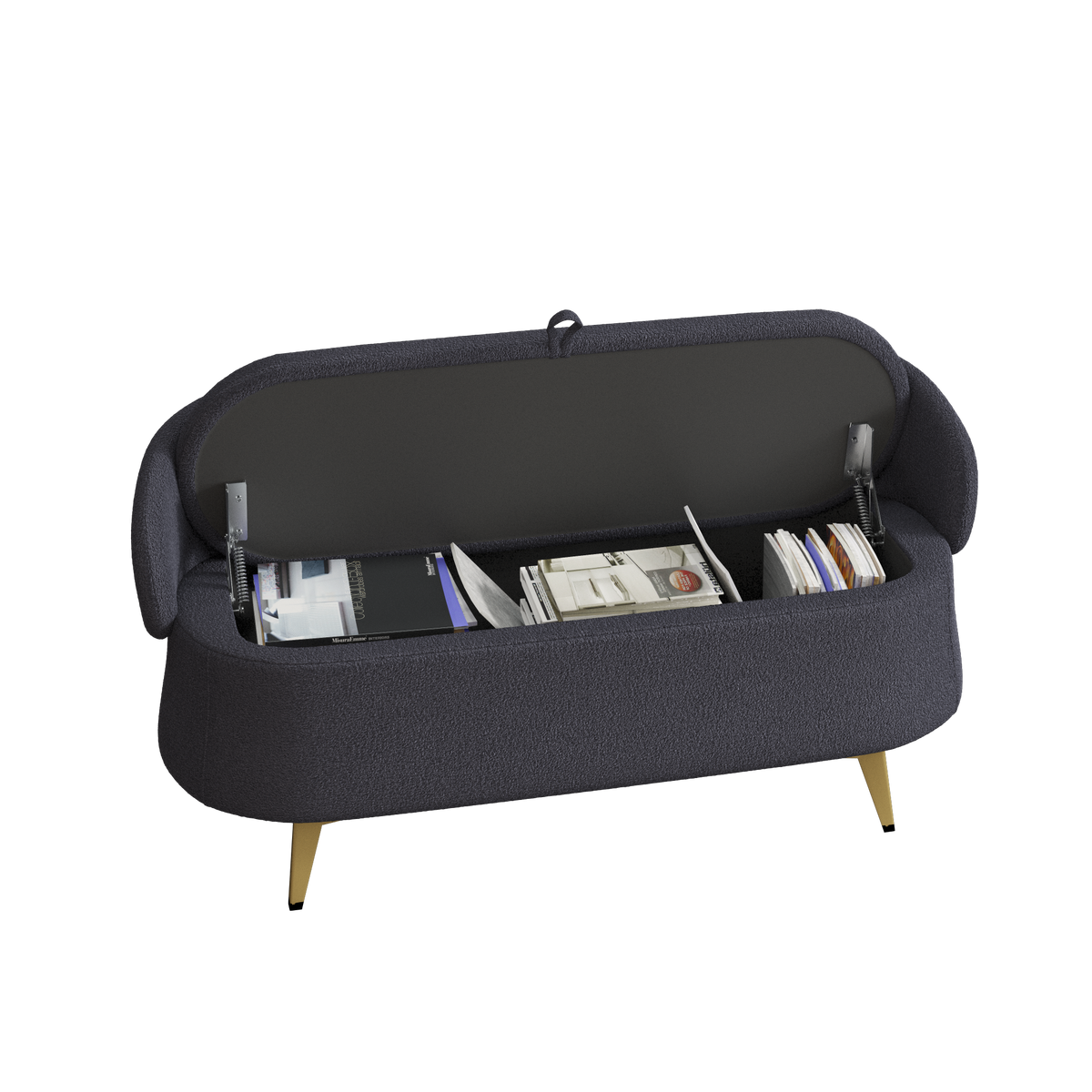 50-Inch Multi-Functional Rectangular Bed End Storage Sofa Stool in Teddy Fleece: Dreamy Comfort for Your Fashionable Home W1278122698-djyc