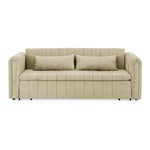 3 in 1 Pull-Out Bed Sleeper, Modern Upholstered 3 Seats Lounge Sofa & Couches with Rolled Arms Decorated with Copper Nails , Convertible Futon 3 Seats Sofabed with Two Drawers and Two Pillows W487S00213-djyc