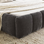 Queen Size Upholstered Bed Frame with Thick Fabric, Chenille Fabric Grounded Queen Size Platform Bed with Headboard and Solid Frame. No Box Spring Needed, Dark Grey(68''*86.5''*23.5'') W487S00221-djyc