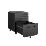 3 Drawer Mobile File Cabinet Under Desk Office,Simple Style Versatile Storage Cabinet for Legal/Letter/A4 Files, 5 Wheel Design Anti-Tilting Cold Rolled Steel Waterproof Moisture-Proof Black W124782438-djyc
