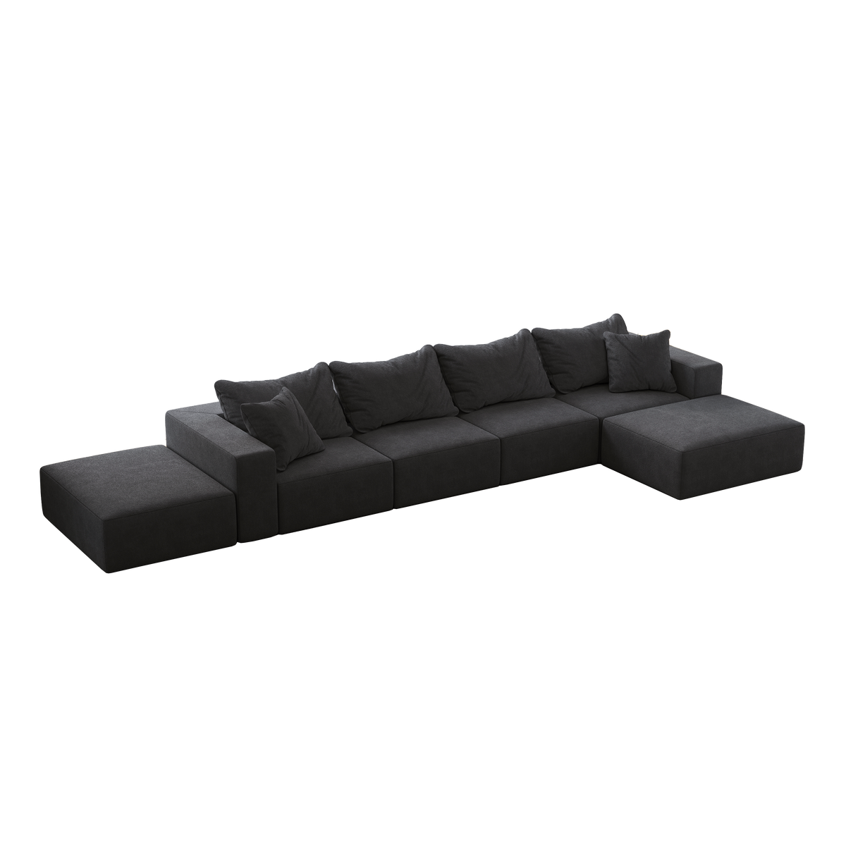 Oversized sponge cloud sofa,Modern Upholstered Sectional Sofa Couch Set,Modular 162" L Shaped Sectional Living Room Sofa Set With 6 Pillows,Free Combination Sofa Couch for Living Room,Bedroom W834S00327-djyc