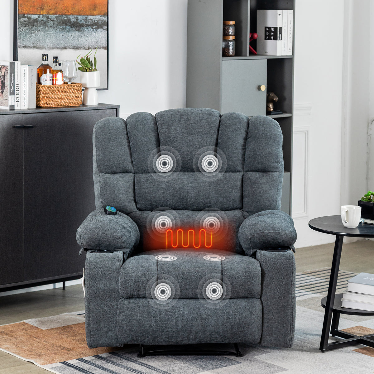 Massage Recliner Chair Sofa with Heating Vibration W1403P152415-djyc