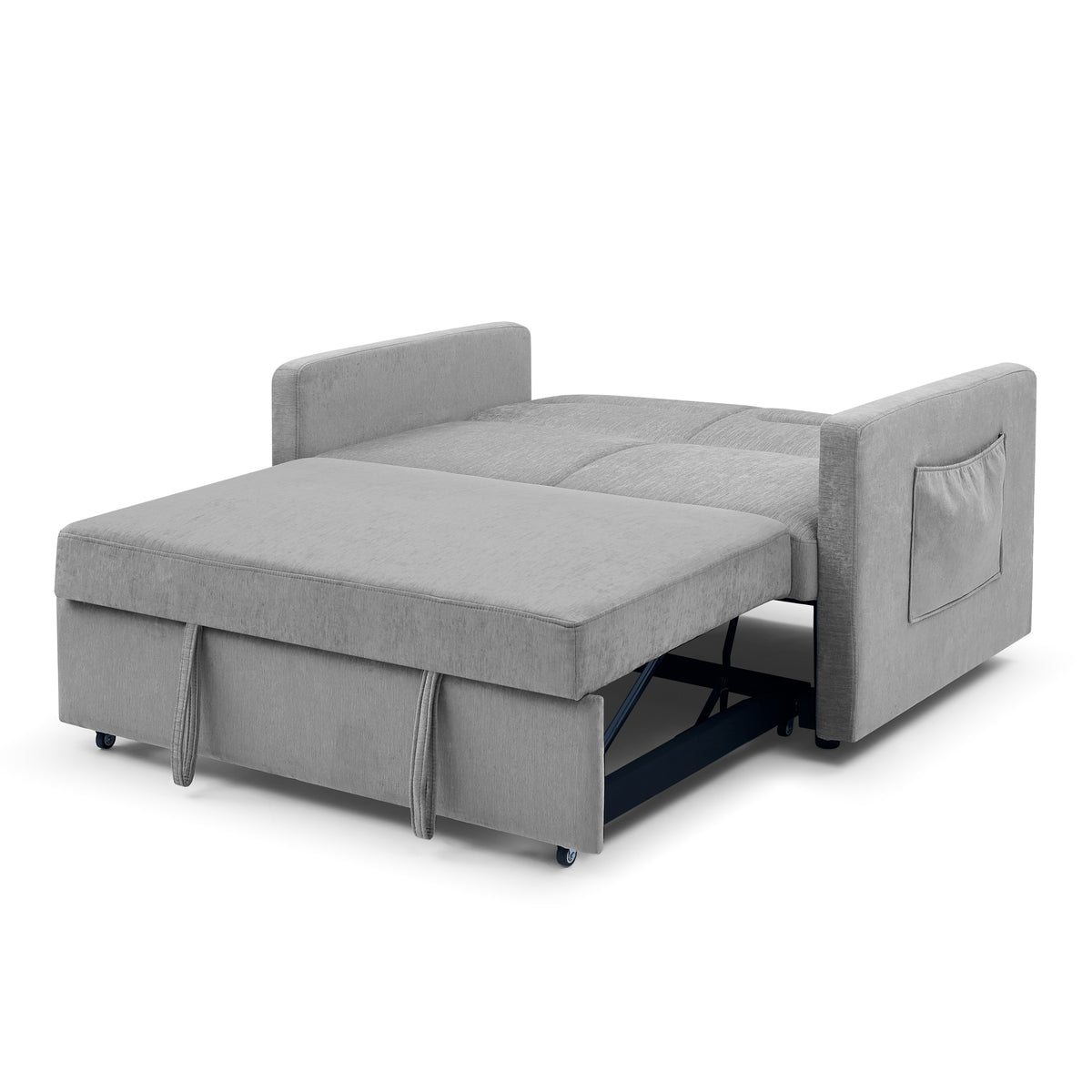 Loveseats Sofa Bed with Pull-out Bed, Adjsutable Back and Two Arm Pocket,Grey W48766862-djyc