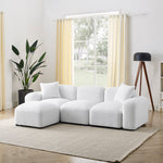 L-Shape Modular Sectional Sofa, DIY Combination,Teddy Fabric,White W487S00148-djyc