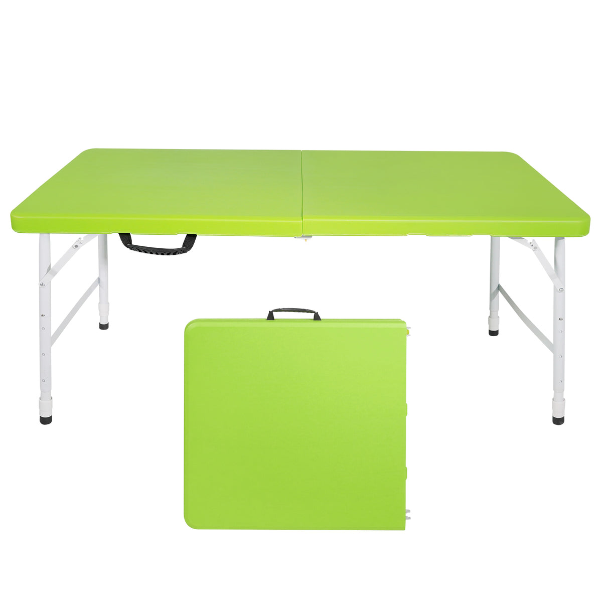 4ft Green Portable Folding Table Indoor&Outdoor Maximum Weight 135KG Foldable Table for Camping W2031P154377-djyc