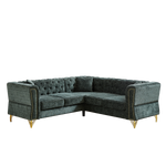 81.5-Inch Chenille Corner Sofa , L-Shaped Sectional Couch, 5-Seater Corner Sofas with 3 Cushions for Living Room, Bedroom, Apartment, Office W834S00264-djyc