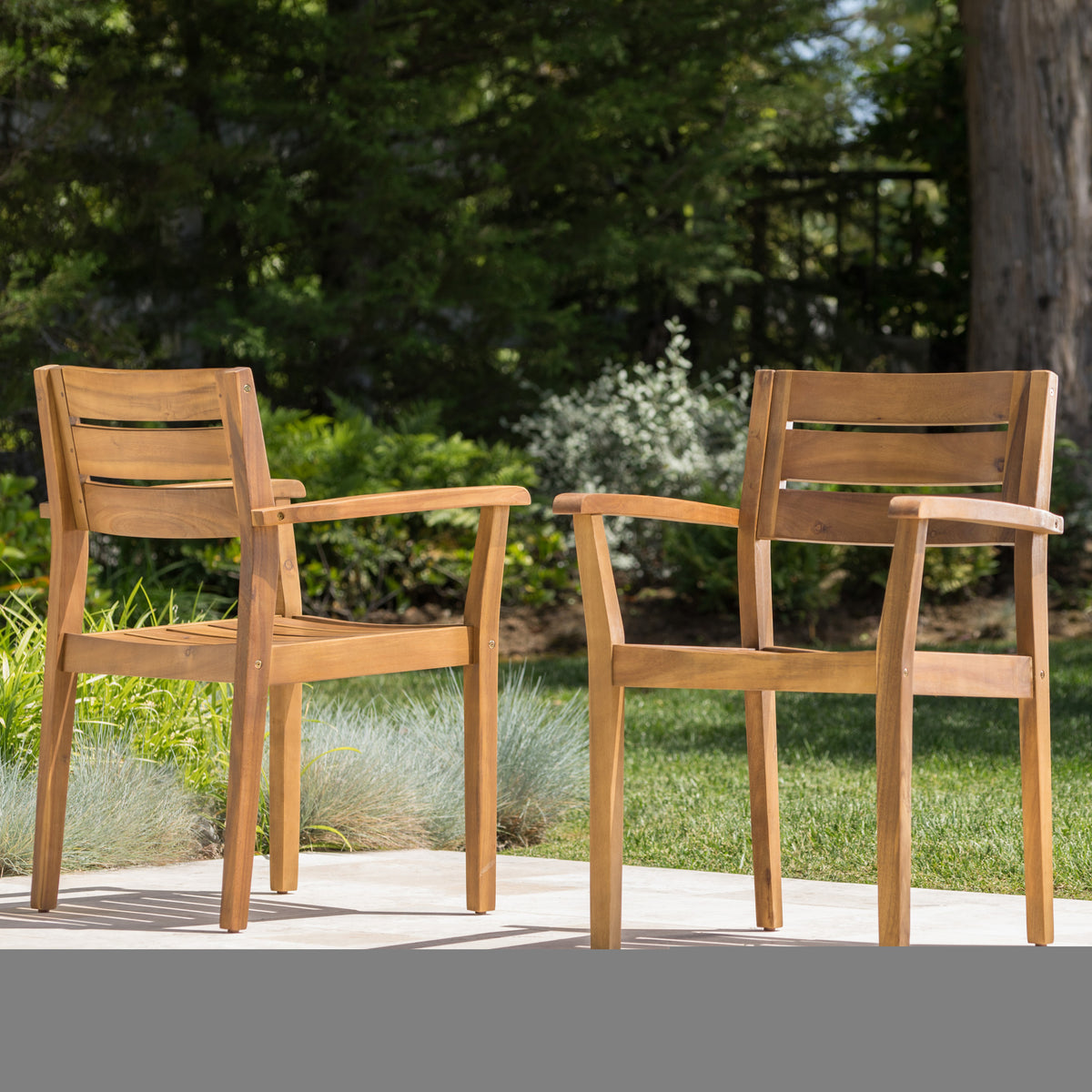 Weather-Resistant Acacia Wood Dining Chairs – Ideal for Outdoors, Comfortable & Functional 60267-djyc