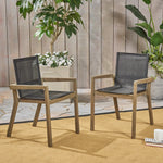 Modern Acacia Wood & Mesh Dining Chairs – Stylish, Durable Seating for Outdoor Dining 63256.00GRY-djyc