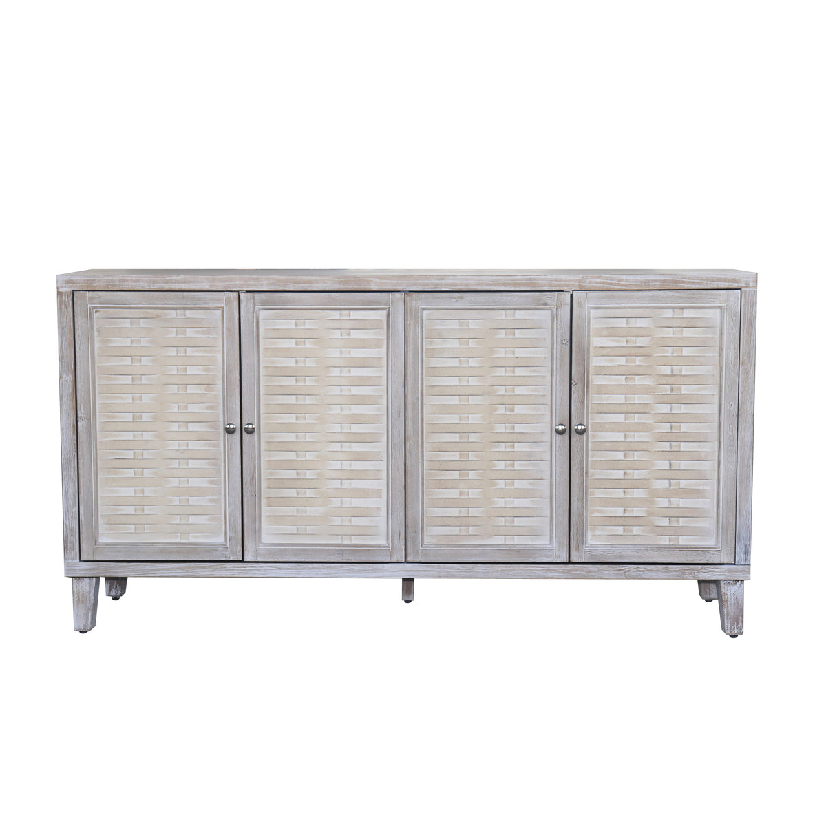 Accent Cabinet 4 Door Wooden Cabinet Sideboard Buffet Server Cabinet Storage Cabinet, for Living Room, Entryway, Hallway, Office, Kitchen and Dining Room, Natural Wood Wash W1435P153087-djyc