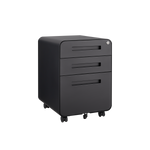 3 Drawer Mobile File Cabinet Under Desk Office,Simple Style Versatile Storage Cabinet for Legal/Letter/A4 Files, 5 Wheel Design Anti-Tilting Cold Rolled Steel Waterproof Moisture-Proof Black W124782438-djyc