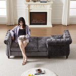 81-inch Chenille Face-to-face Chaise Lounge with Two Pillows,Nailhead trim,Button Tufted Design and Rolled Arms for Lounge, Living room and Office W834S00316-djyc