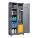 Metal Storage Cabinets, Cleaning Tool Cabinet with Locking Door, Tall Broom Tool Organizer and Storage, Large Storage Cabinet for Kitchen, Pantry, Office, Shop W328P193779-djyc