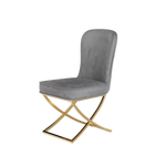 Dining Chair Set of 2, grey velvet Backrest and golden Metal legs.For Modern Kitchen Dining Room Chair for Kitchen Living Modern decorative Leisure chairs Office chairs W1727P195279-djyc