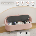 50-Inch Multi-Functional Long Rectangular Bed End Storage Sofa Stool in Dreamy Teddy Fleece W1278122702-djyc