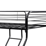 Heavy Duty Twin-Over-Full Metal Bunk Bed, Easy Assembly with Enhanced Upper-Level Guardrail, Black W840127266-djyc