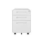 3 Drawer Mobile File Cabinet Under Desk Office,Simple Style Versatile Storage Cabinet for Legal/Letter/A4 Files, 5 Wheel Design Anti-Tilting Cold Rolled Steel Waterproof Moisture-Proof White W1247P145905-djyc