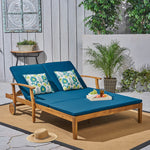 Dual Adjustable Chaise Lounger with Water-Resistant Cushions for Patio, Poolside, and Yard - Easy to Assemble, Lavish Comfort 63357.00BLU-djyc