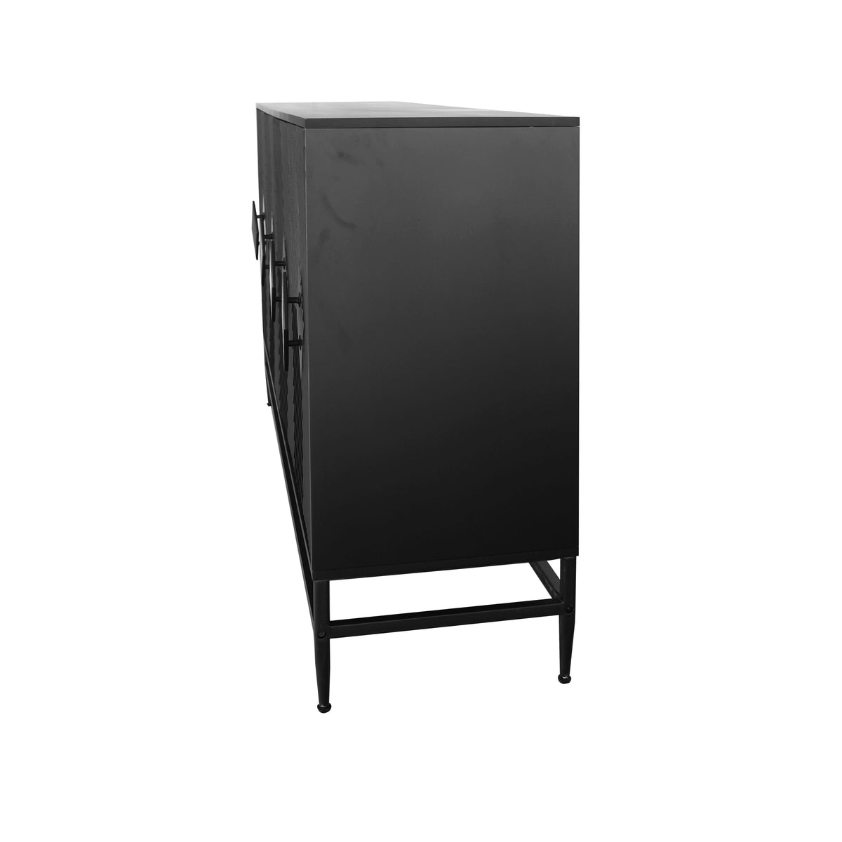 Accent Black Lacquered 4 Door Wooden Cabinet Sideboard Buffet Server Cabinet Storage Cabinet, for Living Room, Entryway, Hallway, Office, Kitchen and Dining Room W1435133315-djyc